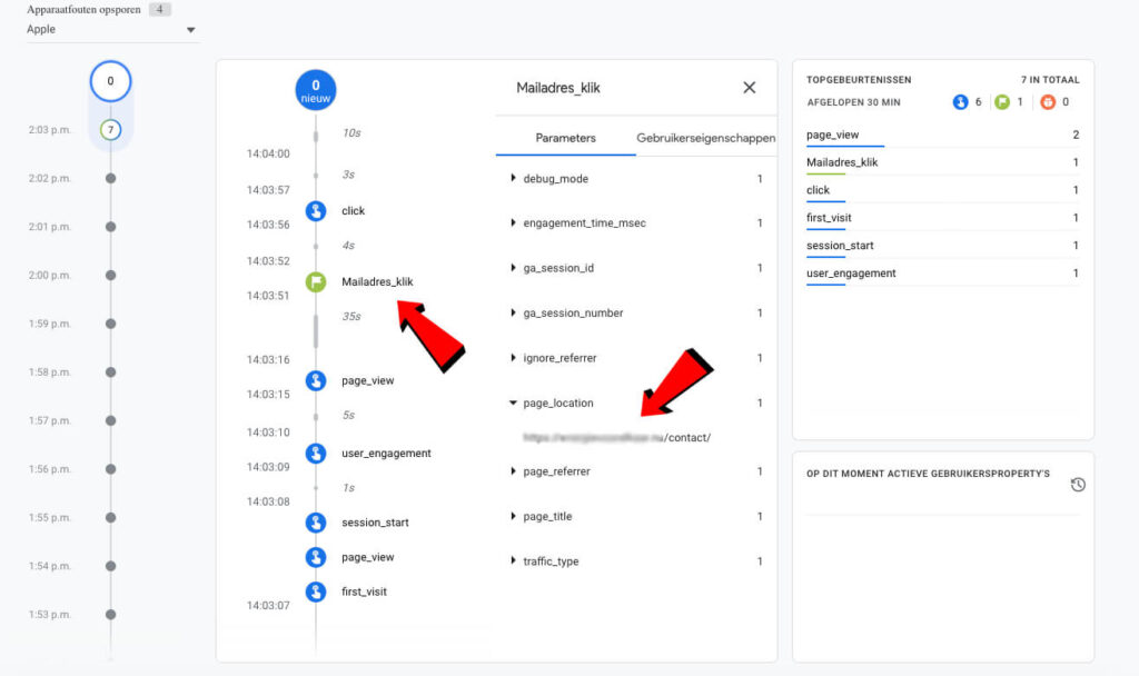 Conversion DebugView Google Analytics 4