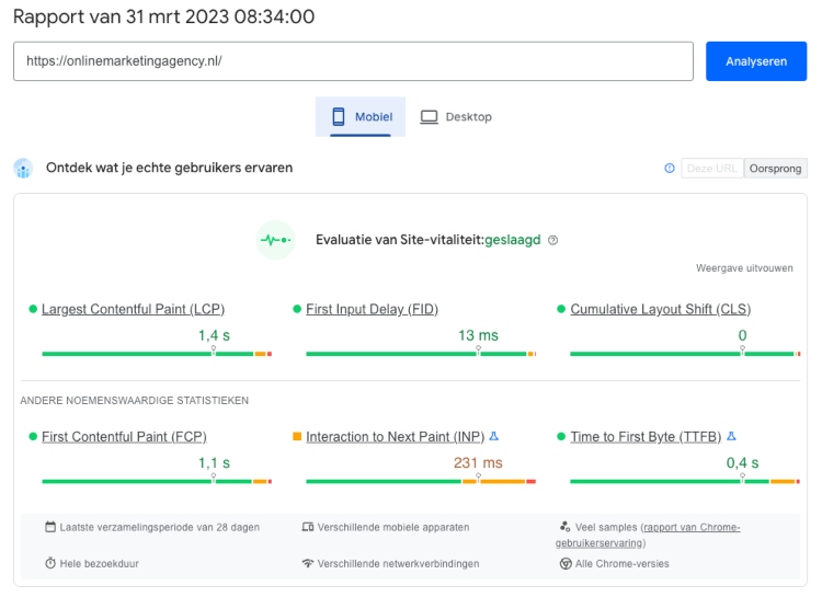 google page speed 2023